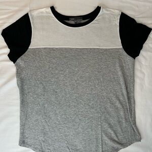 Vince Cream and‎ Gray Colorblock T-Shirt